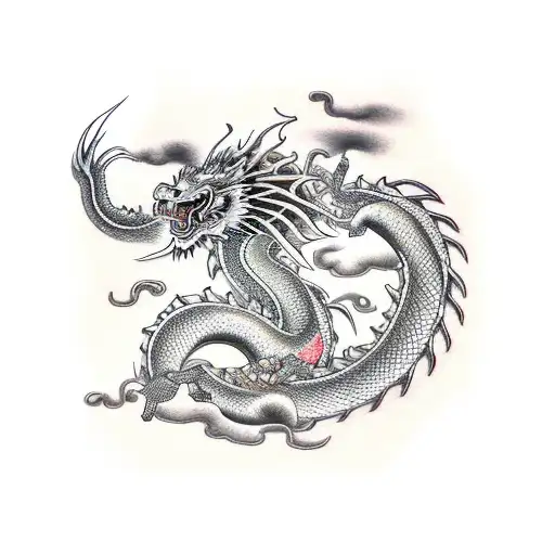 Japenese Dragon With Thunder