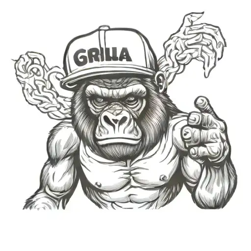 Gorilla Show Middle Finger Snapback Hat