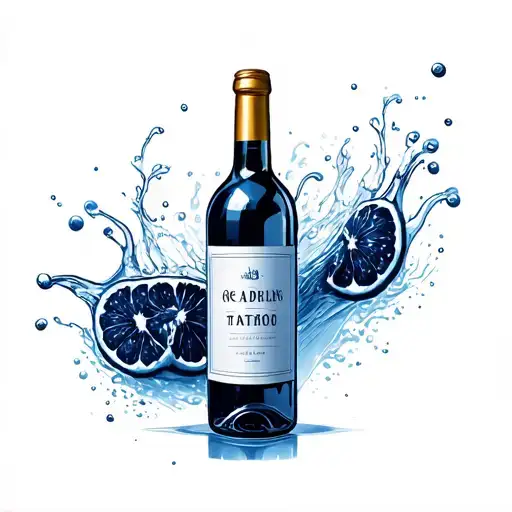 Wine Bottle And Saprkling Water