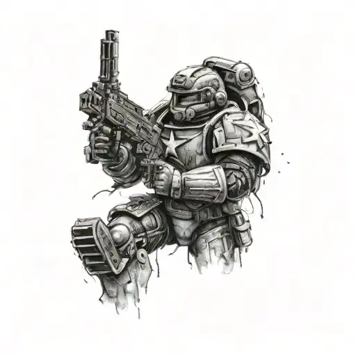 Warhammer 40K Space Marine Arround Soldier