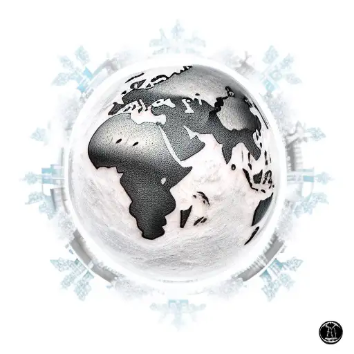 A Realistic Tattoo Of A Frozen World Globe