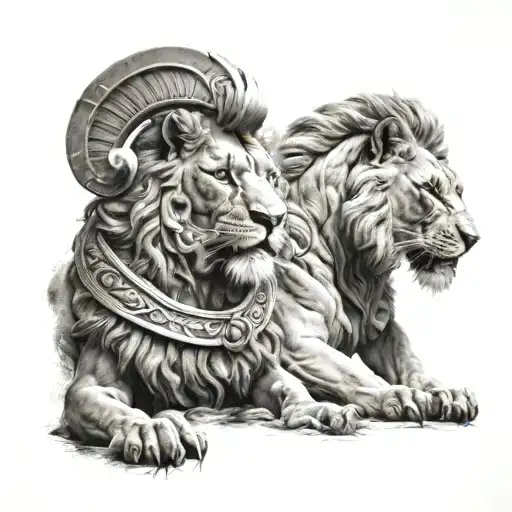 Spartan And Lion
