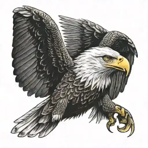 Eagle Flying With Snake In Mouth