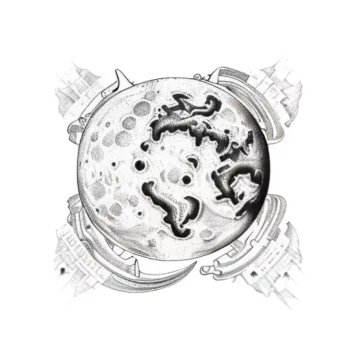 15Th Century Themed Map Of The Moon