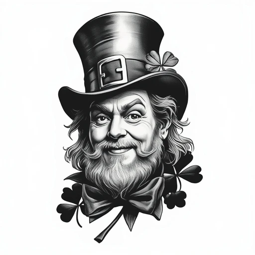 Leprechaun with clover Tattoo idea
