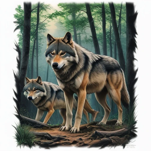 Wolf pack in the woods Tattoo idea
