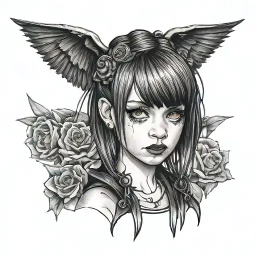 Cute Goth Girl With Bangs