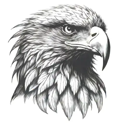 The Silhuette Of A Eagle Head