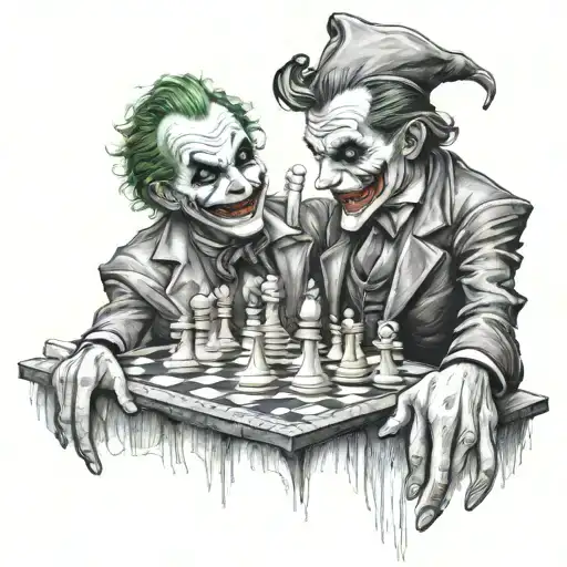 Chess Warp Road Winding Joker Facing Backwards Holding Hands