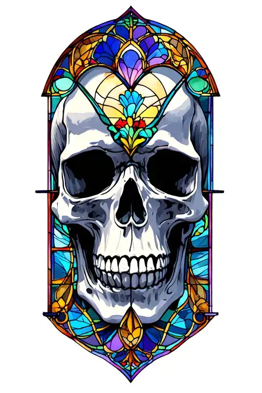 Skull And Stained Glass Window