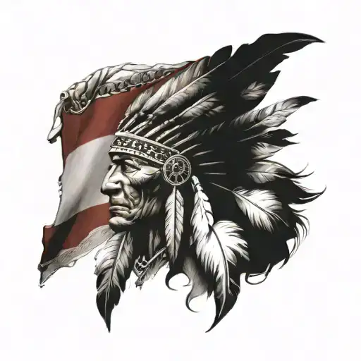 Native American Flag Intertwined