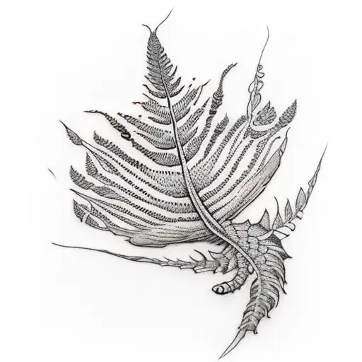 Big Fern With Small Moth