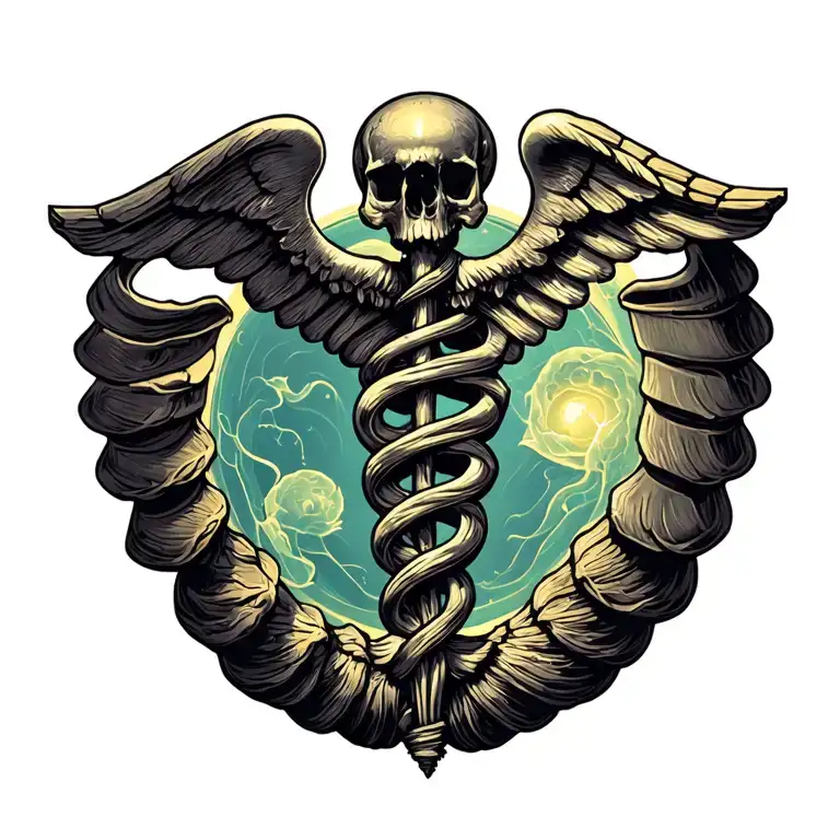 Rod Of Asclepius Where The Rod Is Replaced With A Spine