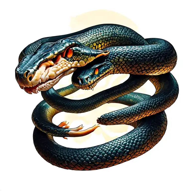 Anatomical Spine With A Snake Wrapped Around It