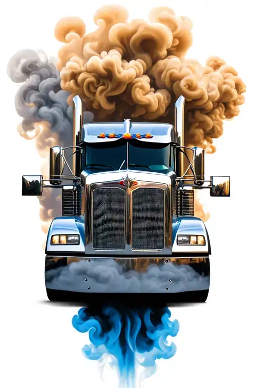A Peterbilt 389 With Smoke