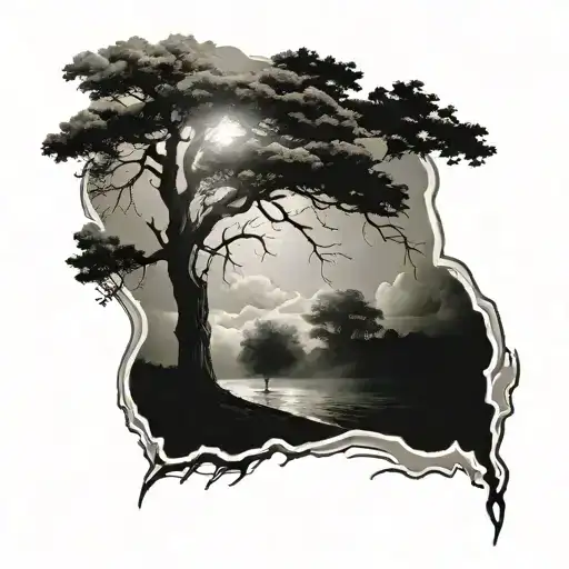 Tree Rainy Weather Wind And Clouds