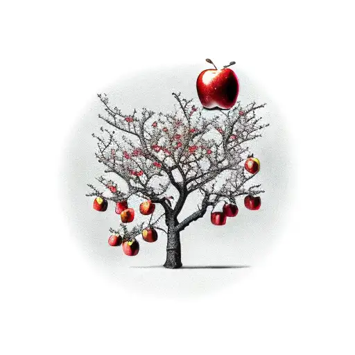 Apple Tree With 3 Red Apples