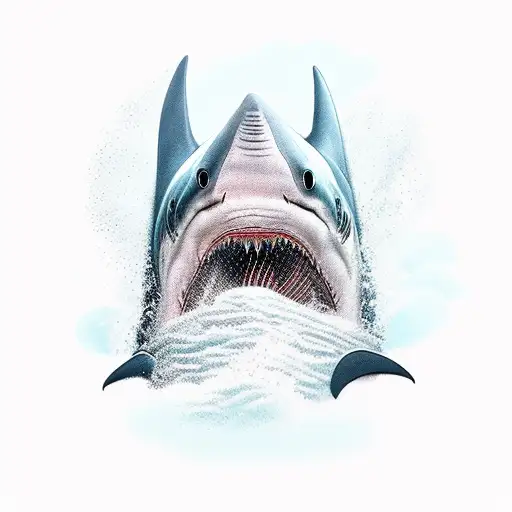 A Mountain With A Huge Cave Resembling A Resurfacing Shark And Many People Who Run Into Its Mouth