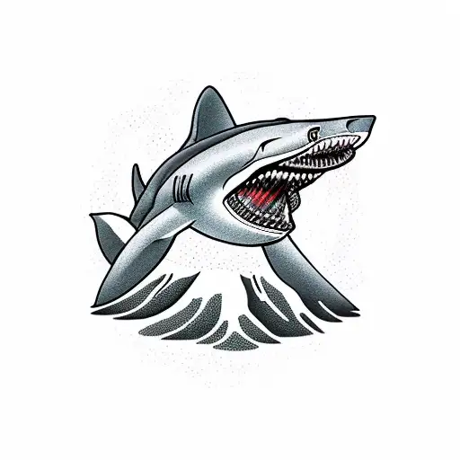 A Mountain With A Huge Cave Resembling A Resurfacing Shark And Many People Who Go Into Its Mouth