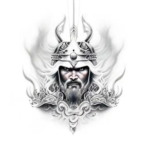 Warrior In Fire Ring