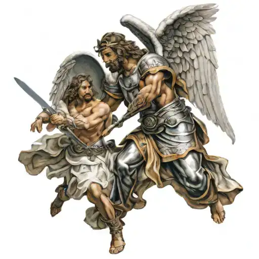 Warrior Angel Fighting For Jesus Christ