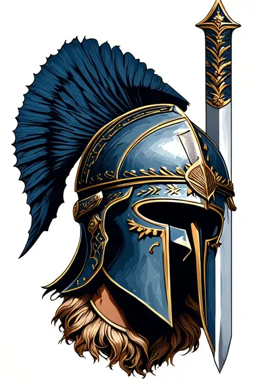 Spartan Helmet Marcus Aurelius Face Sword Sailing Ship