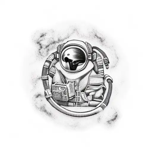 Black Pitch With Astronaut