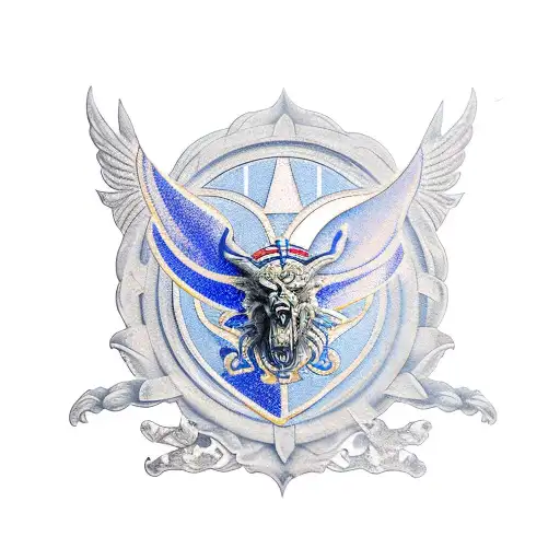 Saint Michael With Thin Blue Line Flag