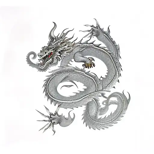 Japanese Dragon And Cloud