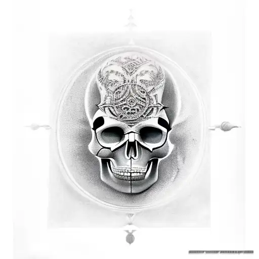 Woman With Skull In Hans Rudolph Giger Style