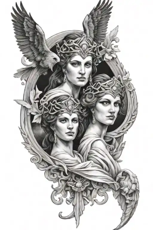 Athena And Hecate Greek Goddess