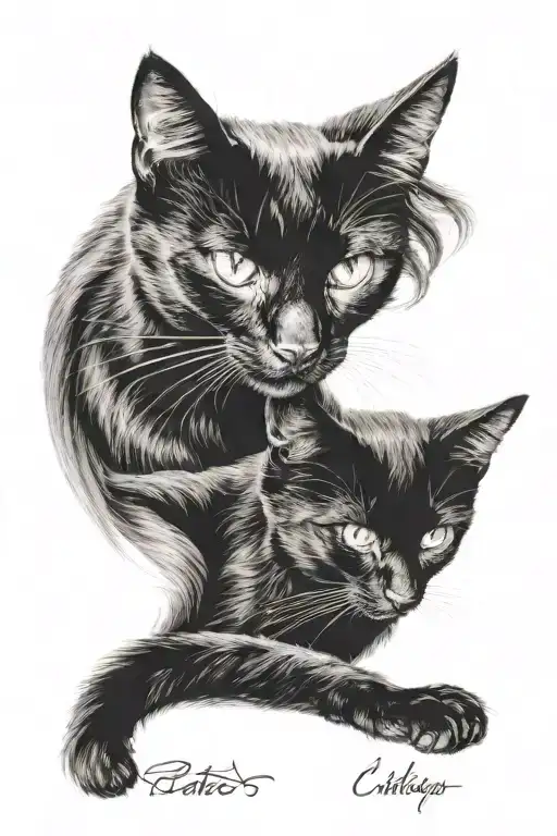 Black Female Cat Sitting