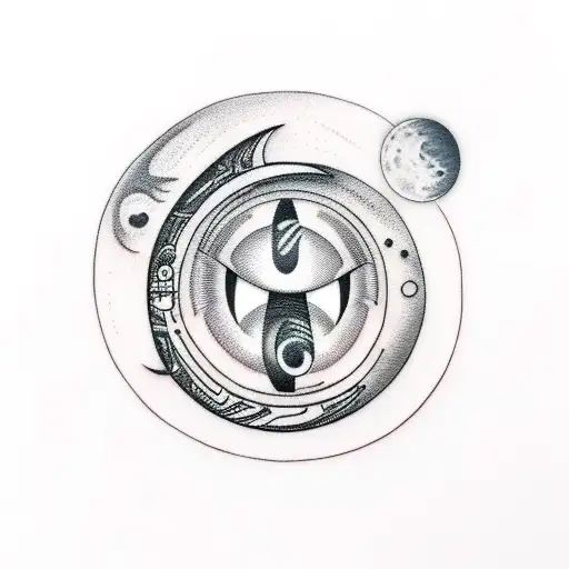 Moon Fall With Eyes Staring At Moon