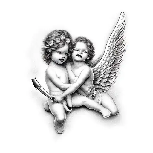 Cupido Y Angel Triste