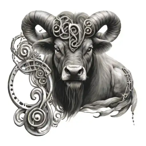 Creative Taurus Zodiac With Music Symbol Incorporated