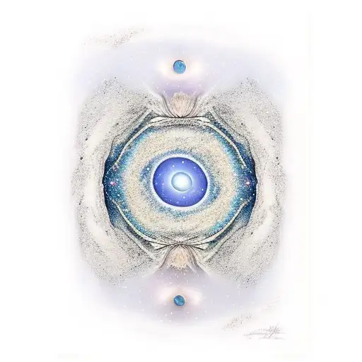 Lake At Night With Galaxy Sky