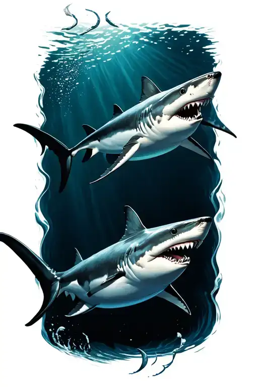 Sharks Swimming