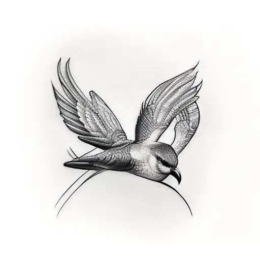 A Realistic Tattoo Of A Bird Tattooing Itself