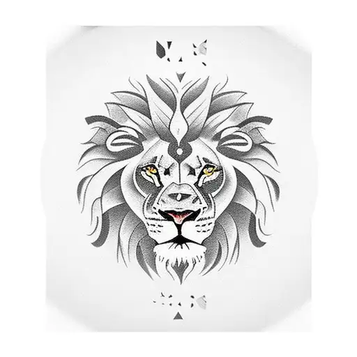 Half Circular Shield Half Lion Face