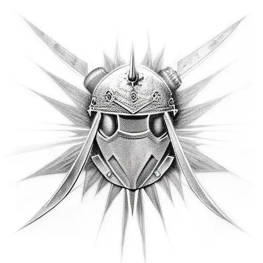 Knight Looking Towardas Sunrays That Are Destroying Darkness