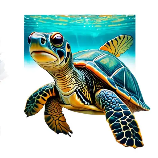 Finding Nemo Turtle Thigh Tattoo Color
