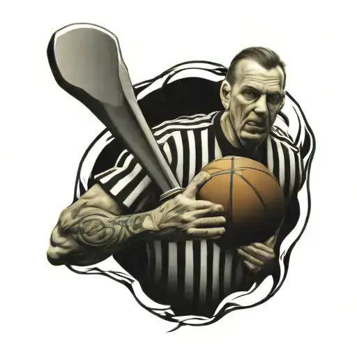 Basketball Referee With Sword