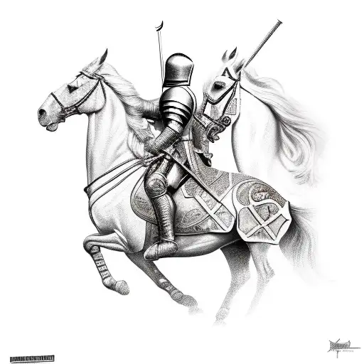 Knight On The Horse In Battle