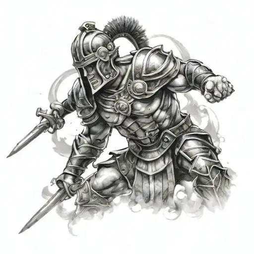 Gladiator Power Warrior And Muscular Body