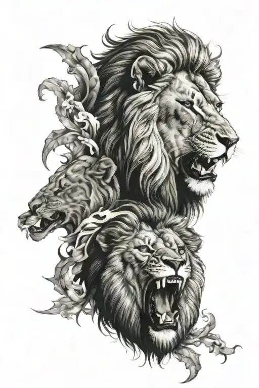 Heart And Lion Roaring