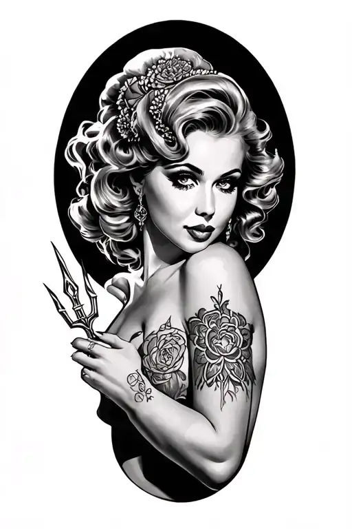 Pinup End Having Trident