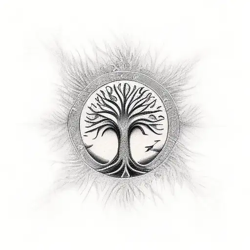 Angel With The Tree Of Life And A Phrase Saying Believe In Miracles