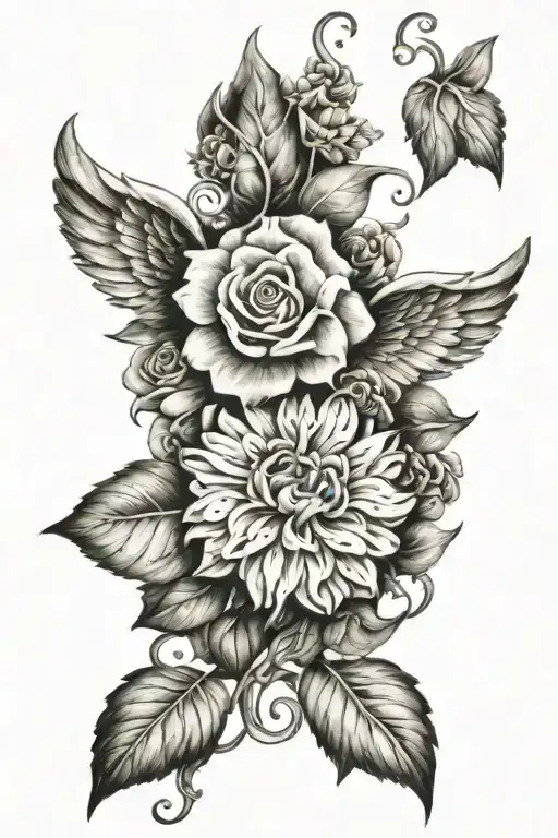 Angel With Heart An Flower