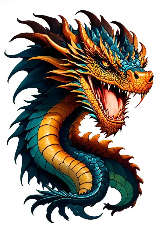 Draw Me 3D Tattoo Design Featuring Dragon