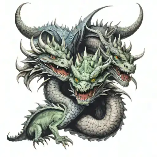 A Three Headed Dragon Swallowing A Star Wars